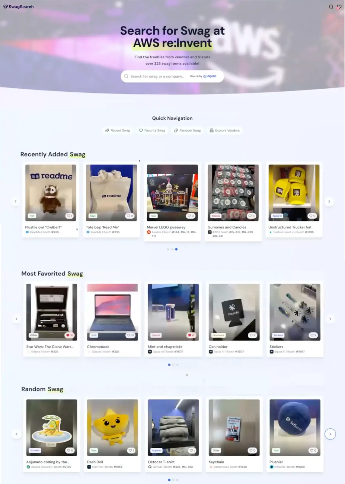 SwagSearch search experience