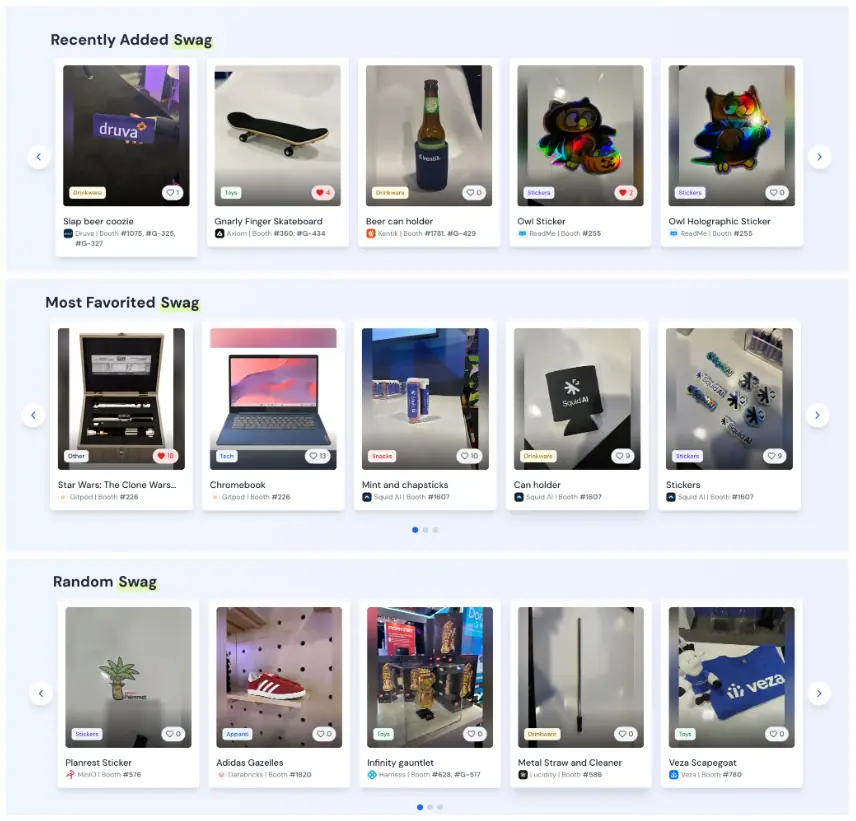 Homepage carousels